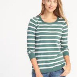 old navy Women's striped small sweater green and white